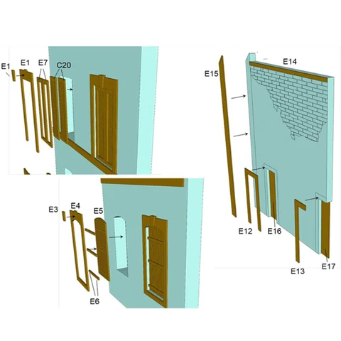 Деревянные модели руин дома MagiDeal 1/35