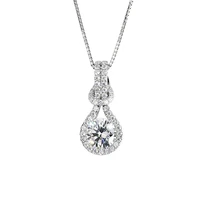 diwenfu 100 s925 sterling silver vs1 diamond pendant 45cm necklace naszyjnik silver 925 jewelry collares joyas necklace women