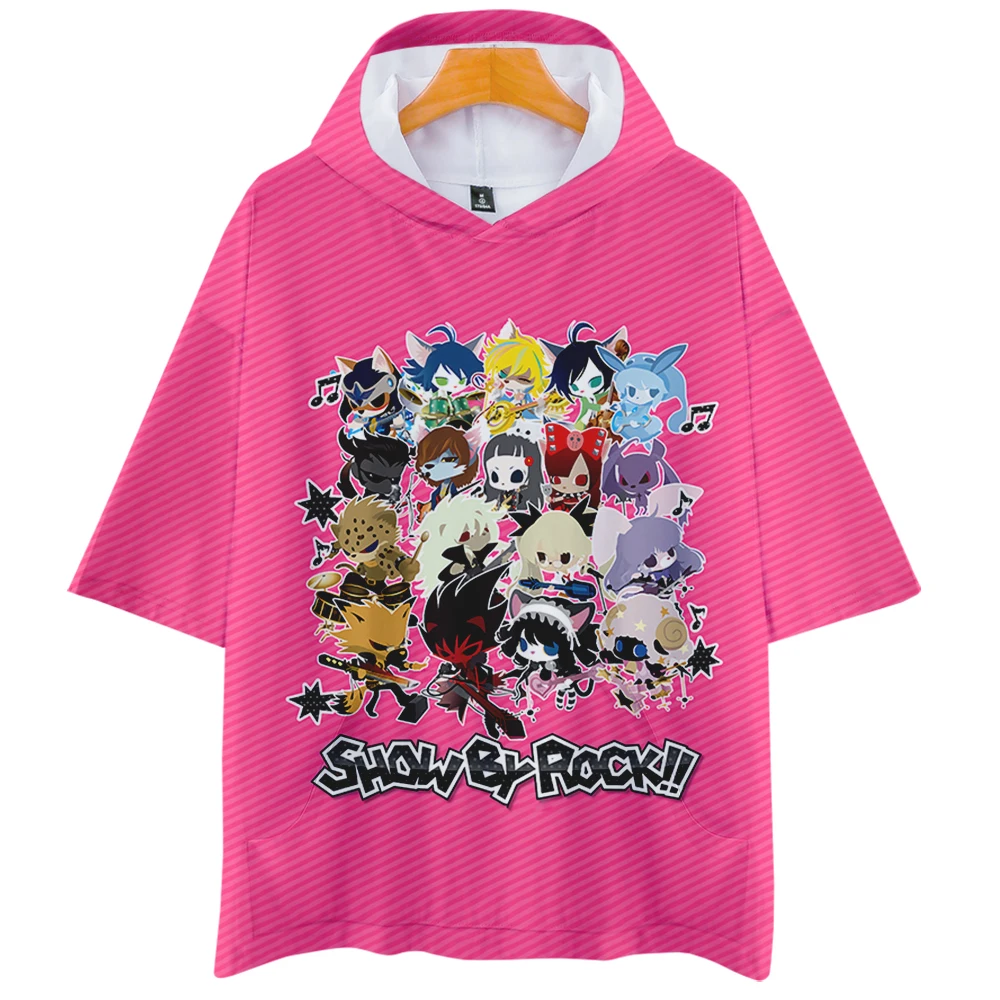 Футболка с капюшоном SHOW BY ROCK для мужчин и женщин тенниска короткими рукавами