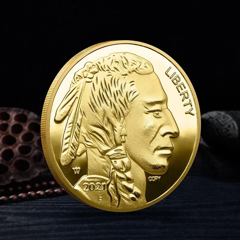 

Памятная монета Native American Buffalo позолоченная
