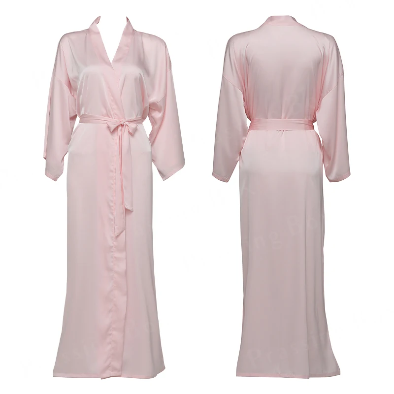 Long Satin Robes For Lady Bridal Silk Robes Wedding Bridesmaid Bride Robe Bathing Robes