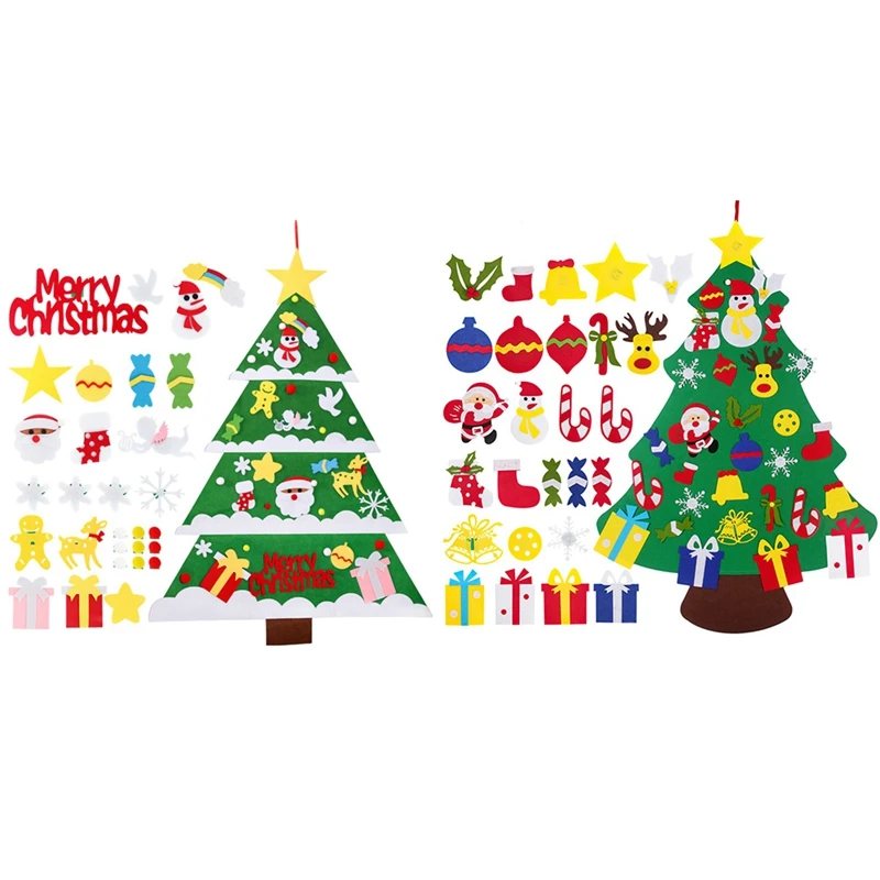 

Фетровая Рождественская елка «сделай сам», искусственное украшение для дома, рождественские подарки, Санта-Клаус, новый год