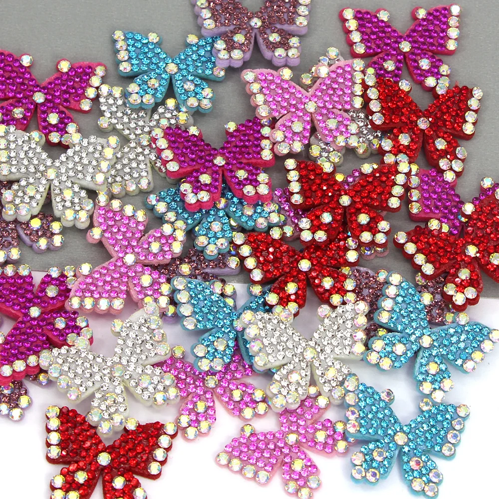 10 шт. стразы-бабочки нашивки на одежду кристаллы AB Аппликации сделай сам для