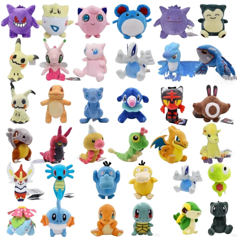 Плюшевая игрушка Pokemon Mimikyu Cubone Psyduck Gengar Snorlax Caterpie Weedle Butterfree Mew Charizard Cinderace Togepi Lucario