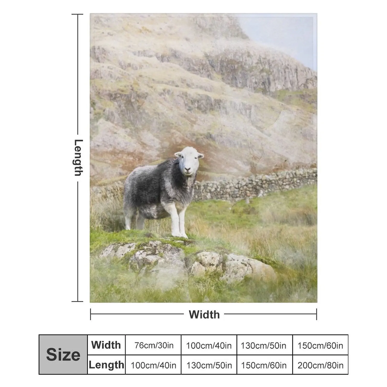 Herdwick овечье пейзажное акварельное одеяло для фотографий плюшевое роскошное