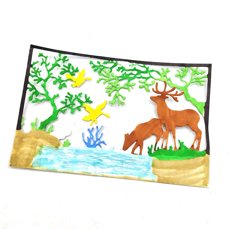 

Forest Deer Cutting Dies Stamps and dies for card making Stencils For DIY Scrapbook paper Album Embossing Die Cuts