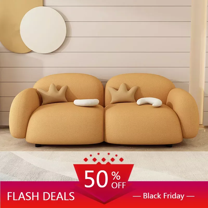 

Modern Armsofa Yellow U Shape Design Two Seater Sofa Sponge Reclinable Comfort Living Room Canape Salon Entrance Hall Furniture