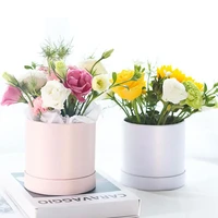 portable round small hug bucket storage box multi color rose flower gift packaging cardboard box for valentines day