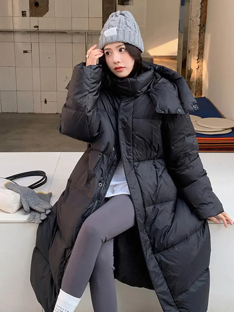 MEILLY DOLPHIN New Solid X-Long Straight Winter Coat Women Parkas Clothes Casual Hooded Warm Winter Jacket Female Outerwear
