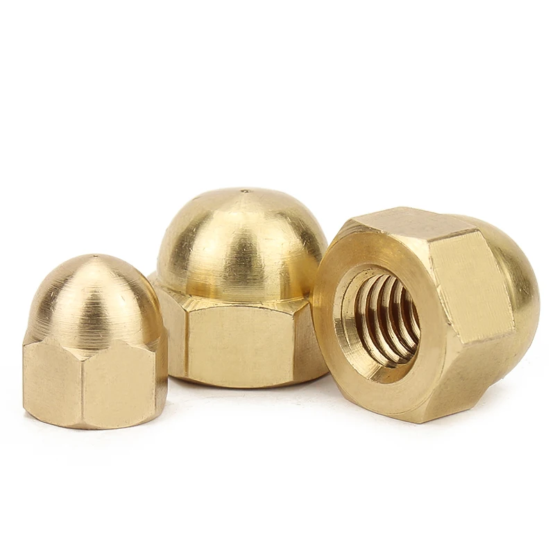 Brass Acorn Nut  M4 M5 M6 M8 M10 M12 M14 M16 M20   Brass Dome Head Nut /Decorate nut / Protection Cover Nut DIN1587