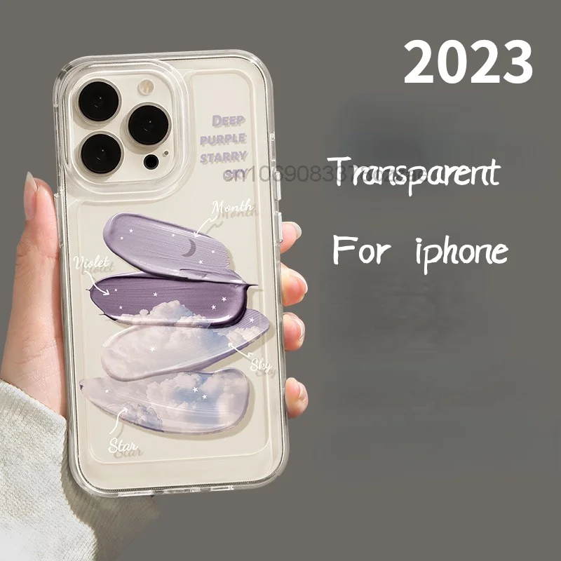 

New For Iphone 14pro Mobile Phone Case 14promax 13 12 12pro Nice Ins Wind Transparent Fall Proof XSmax Advanced Soft Feeling