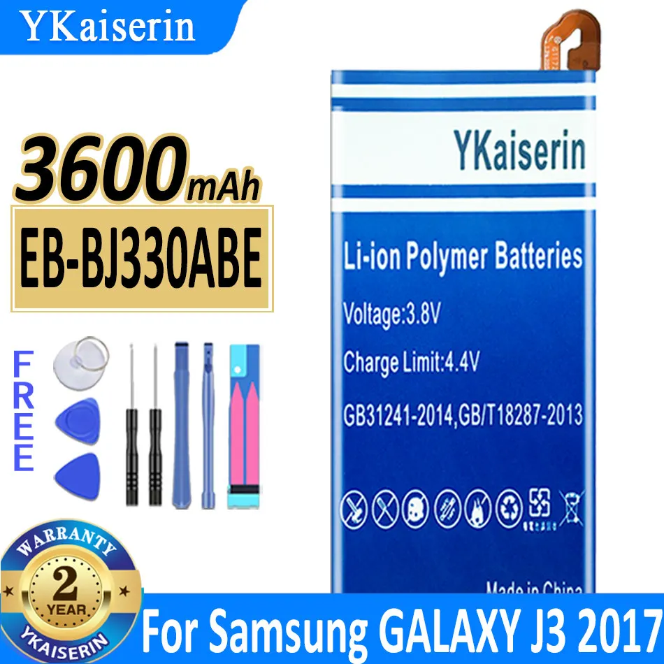 

YKaiserin EB-BJ330ABE EBBJ330ABE Replacement Phone Battery For Samsung GALAXY J3 2017 SM-J330 J3300 2017 Edition 3600mAh