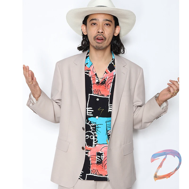 Wacko Maria Summer Shirts Painted Graffiti High Street Hip Hop Hawaiian Short Sleeve Shirt