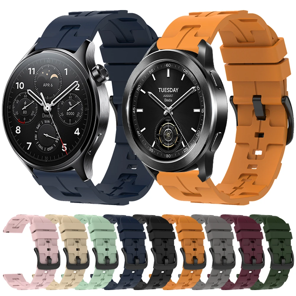 Спортивный силиконовый ремешок 20 мм 22 для Xiaomi Watch Color 2 Band Mi S2 S1 Pro сменный мягкий