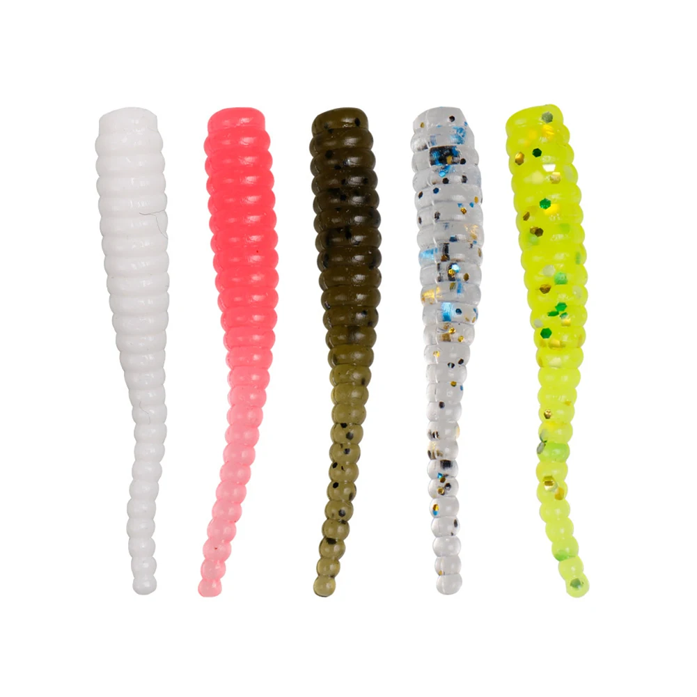 

10pcs 0.3g Luyagen Fishing Soft Bait Thread Soft Worm Straight Tail Fake Bait Maggots Worm Lure Long Cast Artificial Lures