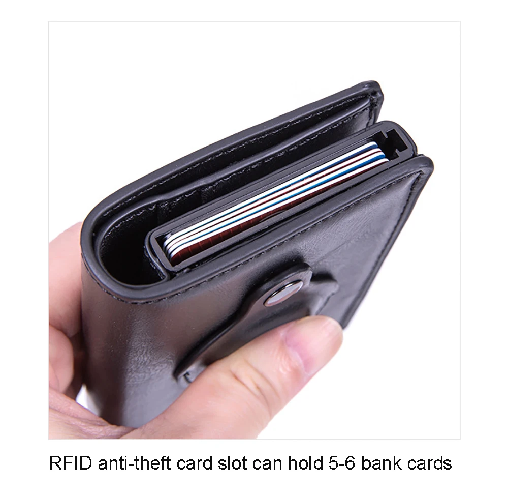 Smart Air Tag Wallet with RFID Slim Design Premium Carbon Fiber Leather Pop Up Credit Card Holder Does without Air Tag Wallets