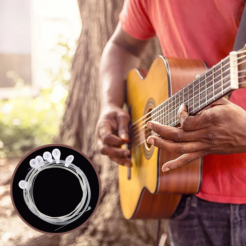 

Набор струн для классической гитары, ульсветильник кие прозрачные нейлоновые Серебристые струны с серебристым покрытием из меди, 6 шт.