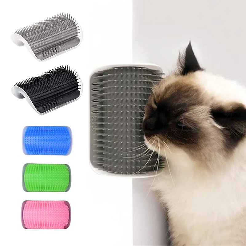 Self Face Cat Scratcher On Wall Corner Toy Comb Brush Cat Hair Accessories Grooming Cleaning Scratch Corner Massage