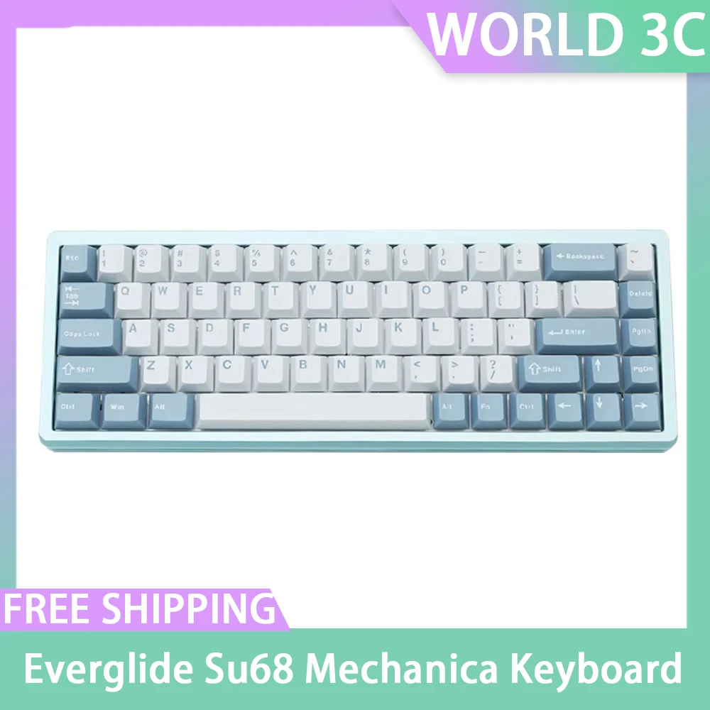 Everglide Su68 Mechanica Клавиатура Алюминиевый магнитный переключатель Проводная
