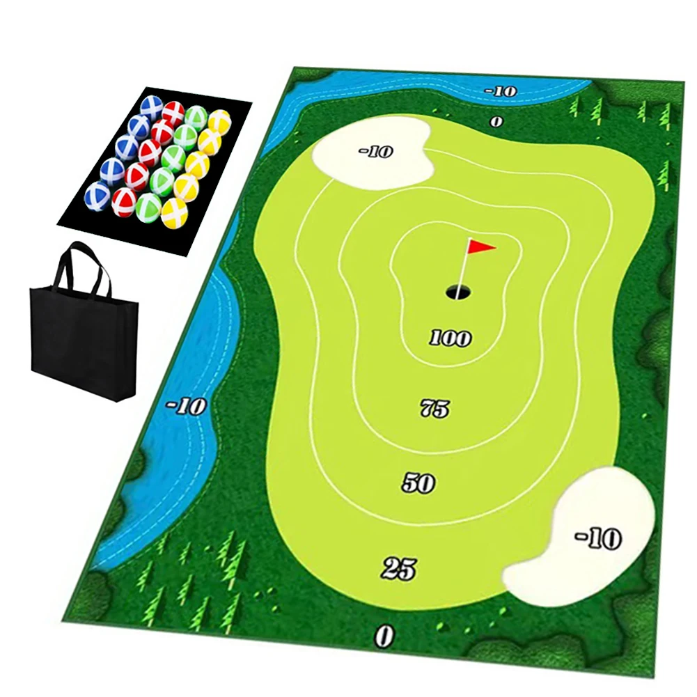 

Indoor Casual Golf Game Set Practice Batting Golf Training Mat Improve Skill Royale Golf Game Hitting Mat Golf Putting Stick Kit