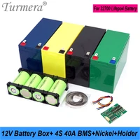 turmera 12v battery box for 32700 lifepo4 battry with 4s 40a 12 8v balance bms nickel holder use in ups or replace 12v lead acid