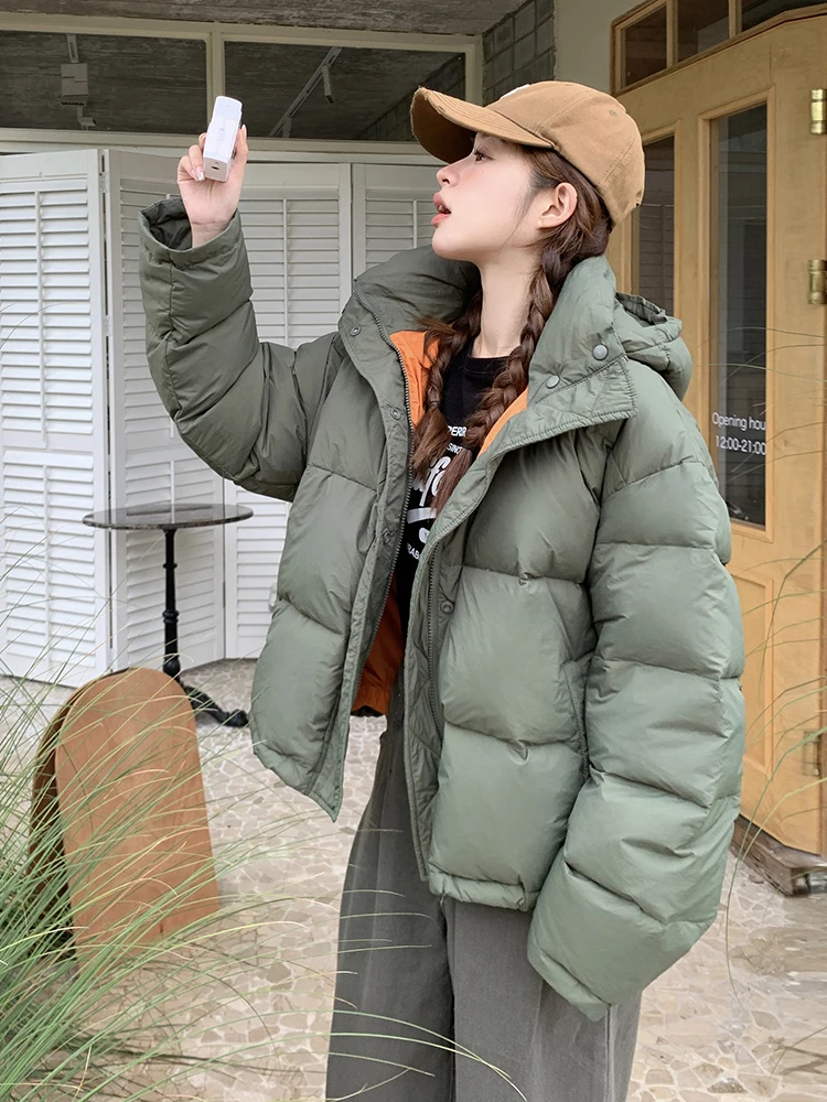 Зеленый пуховик женский короткий супер красивый маленький утолщенный