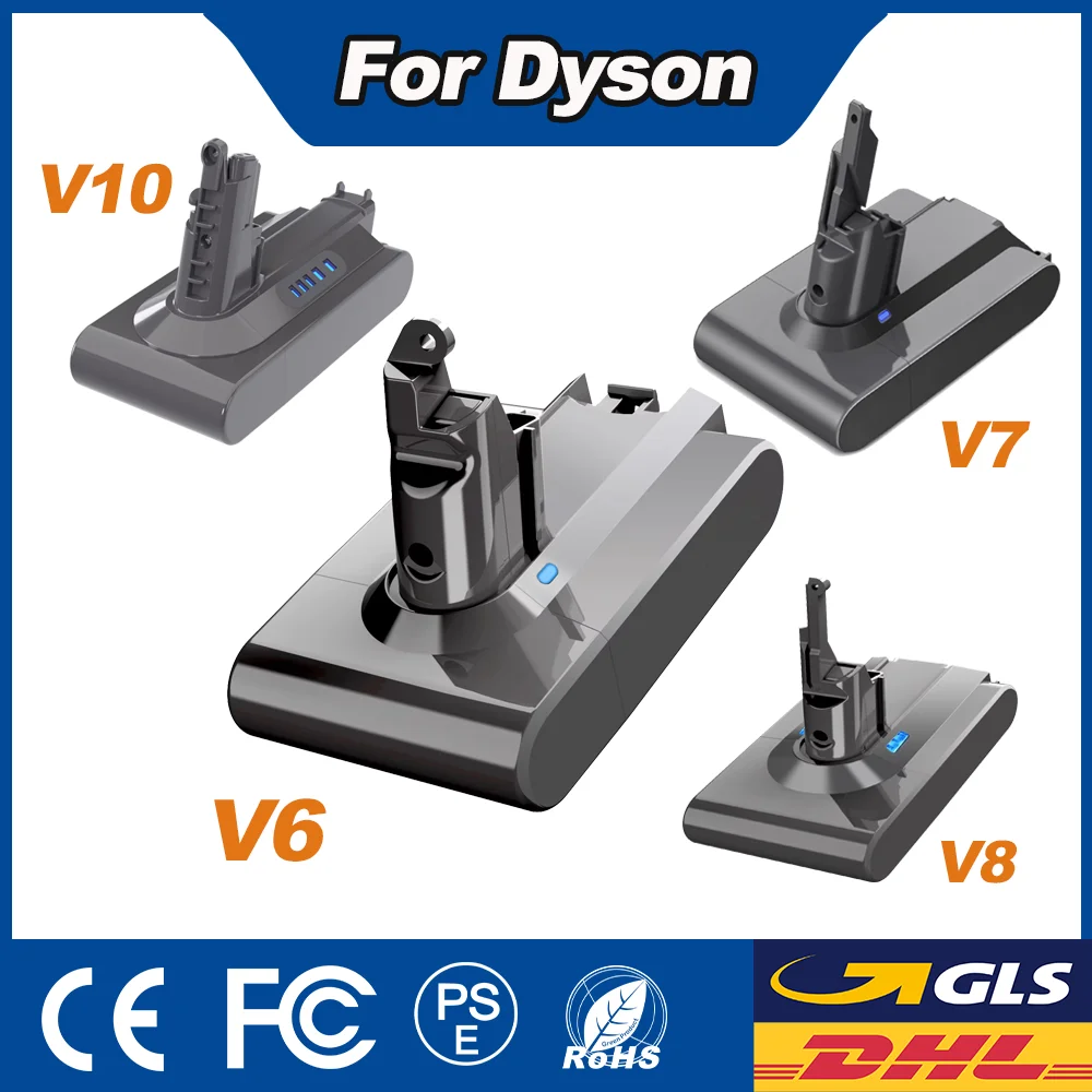 Фото Powtree 6,0/8,0 Ач аккумулятор для пылесоса для Dyson V6 V7 Series V8 V10 DC58 DC62 SV11 SV12 SV10 Absolute Fluffy Animal №1