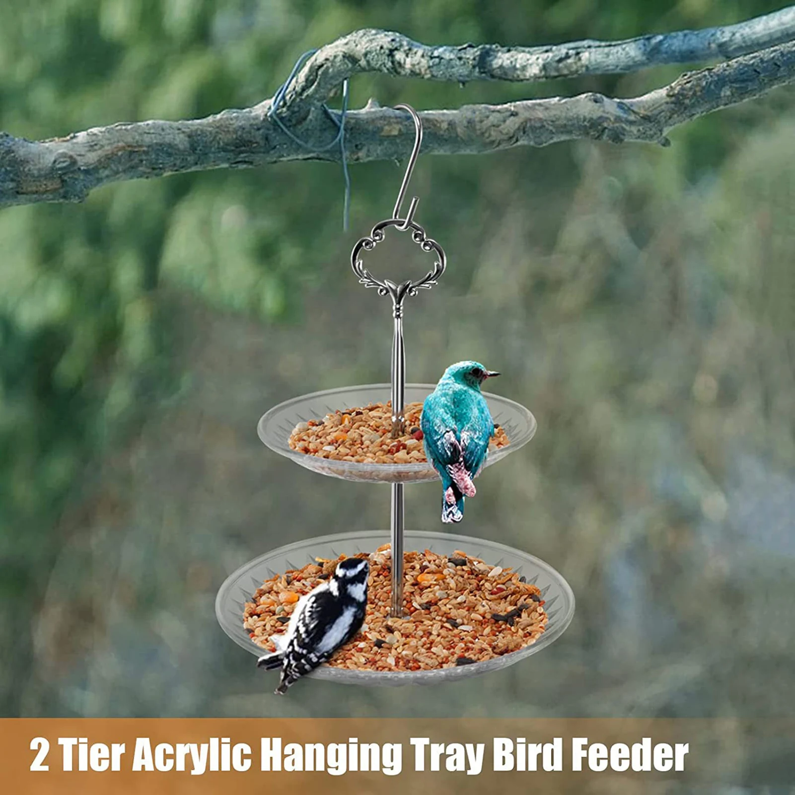

2-слойная платформа для подвешивания птиц, поднос для водной кормушки для птиц, поднос для птиц, уличная кормушка для двора