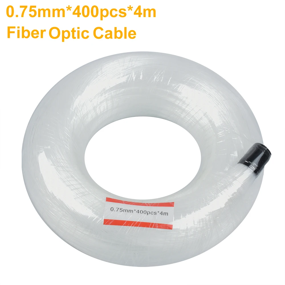 0.75мм 300~550ШТ 4М ПММА Пластиковый волоконный оптический кабель с внутренним свечением для звездного неба источника света Машина внутреннего декора.