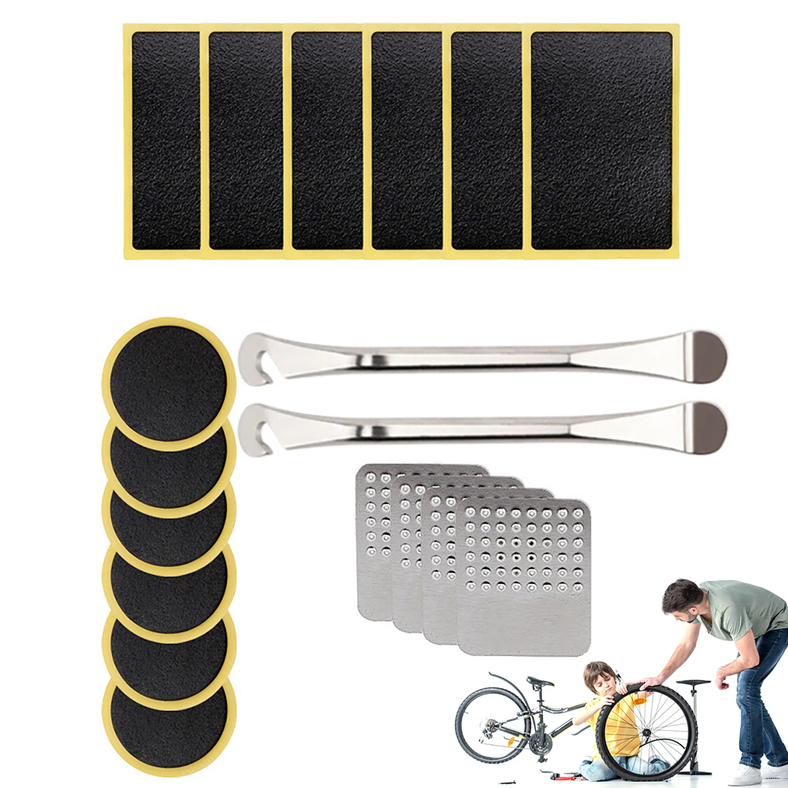 

Bicycle Tire Repair Kit Bike Patch Kit for Bike Inner Tube Bicycle Tube Puncture Rubber Patches With Portable Case Bike