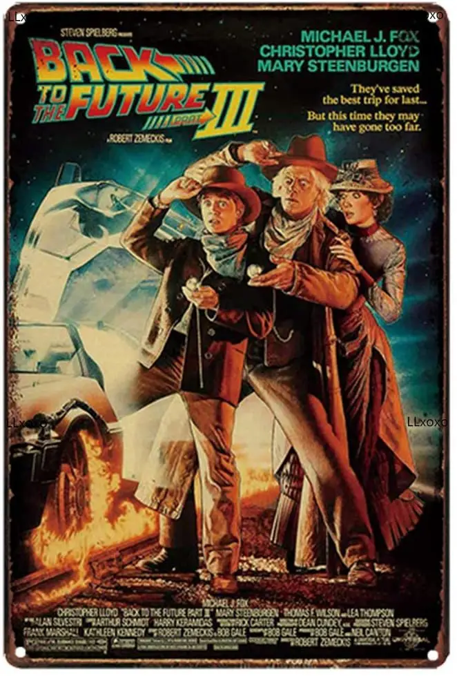 

Back To The Future Tin Sign, Movie Poster Vintage Metal Tin Sign, Wall Decor for Bars, Restaurants, Cafes Pubs 12 x 8 Inch