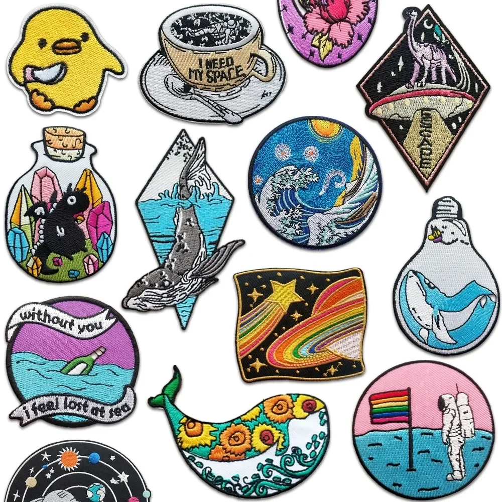

Animal Patches On Clothes Stickers Embroidery Iron on Patch for Clothing Embroidered Patchs Hats Jeans Badge Appliques