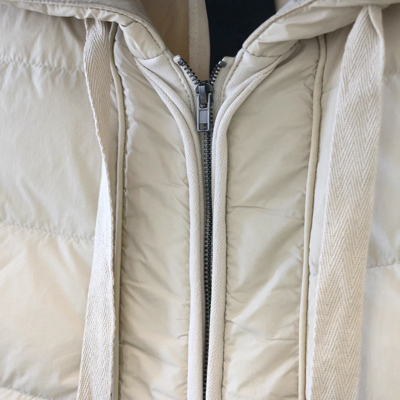 Down Jacket Women's Lightweight 2023 Winter Fashion Hooded Loose plus Size Short White Duck down Coat enlarge