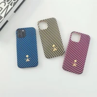 business carbon fiber element coconut palm leather pu hard phone case for iphone 13 12 11 pro x xs max xr 7 8 plus luxury cover