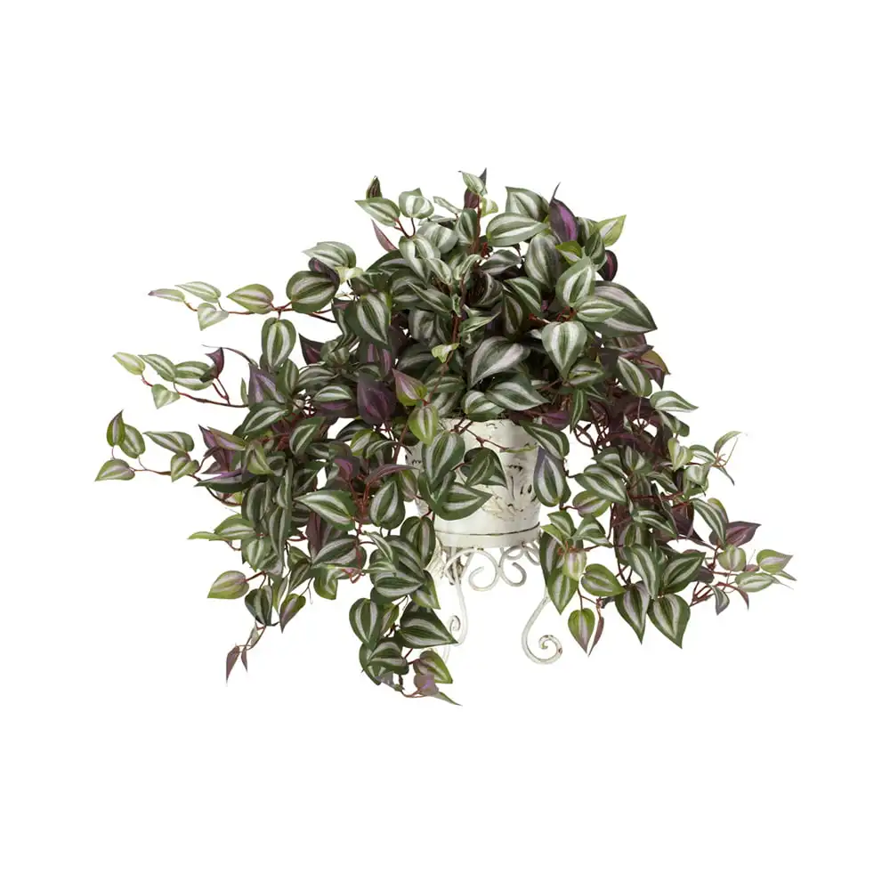 

Free shipping 18in. Wandering Jew with Metal Planter Artificial Plant Green