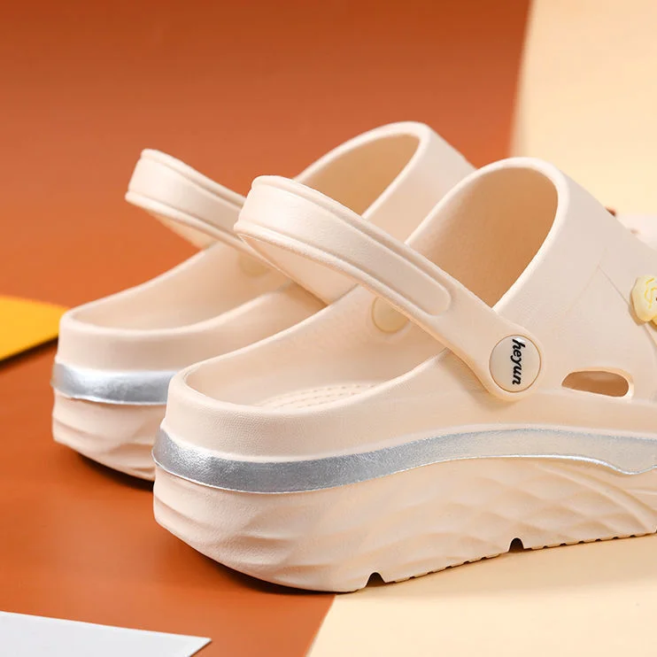 Женские сабо с закрытым носком цвет белый/черный/зеленый размер 35-40