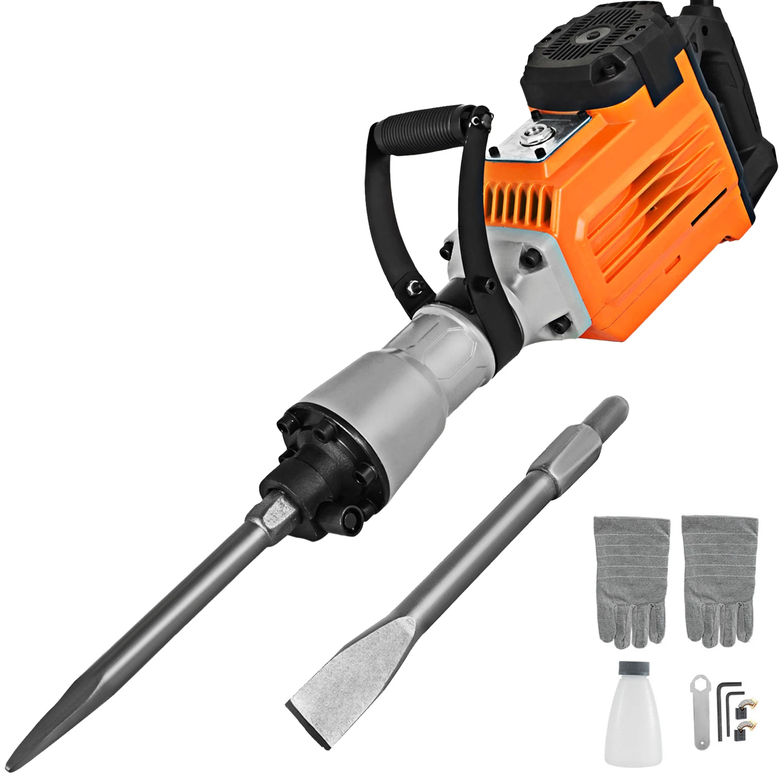 

3600W Electric Demolition Hammer Heavy Duty Concrete Breaker 1400 BPM Jack Hammer Demolition Drills with Flat Chisel Bull Point