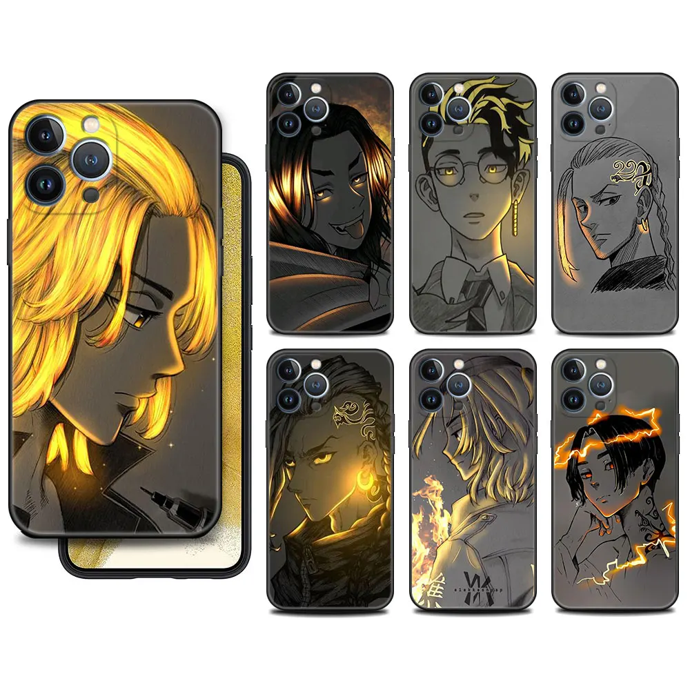 

Case For Apple iPhone 11 13 14 12 Pro 7 Plus XR X XS Max 6 6S 13Pro Max Black Silicone Phone Funda Japan Anime Tokyo Revengers