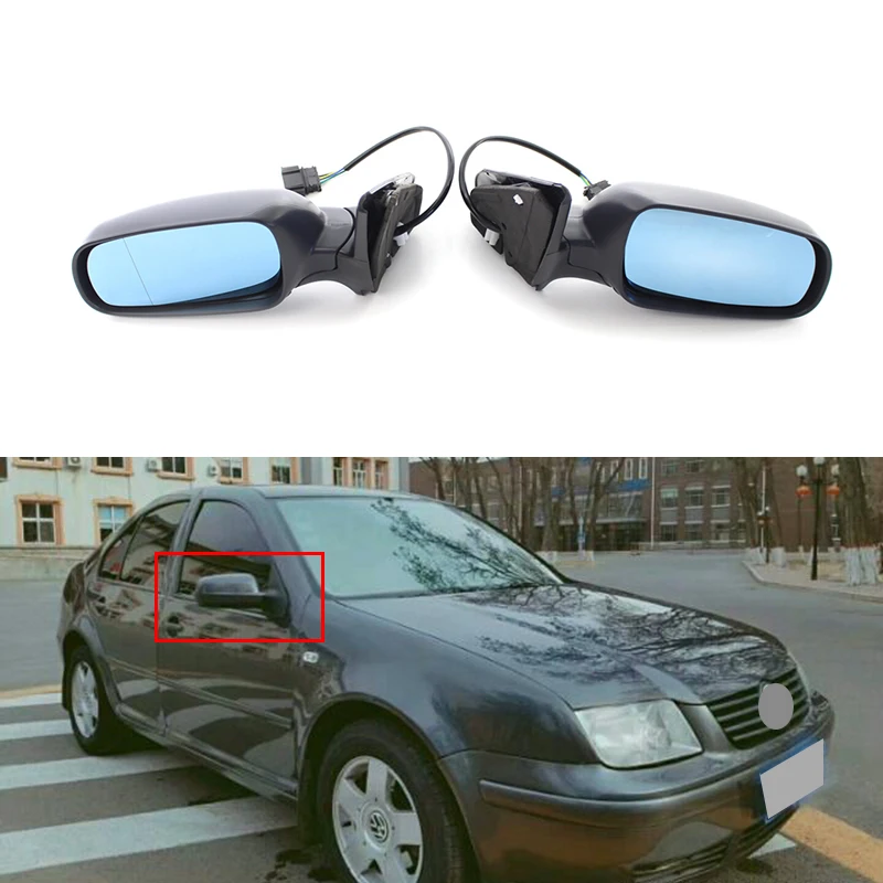 Черный Автомобильный Электрический зеркало сборка заднего вида для Volkswagen Bora MK4