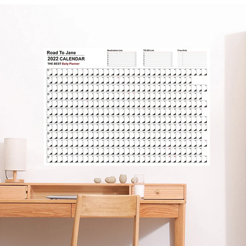 1X 2022 Year Annual Plan Calendar Daily Schedule &amp Sticker Dots Wall Planner | Desk