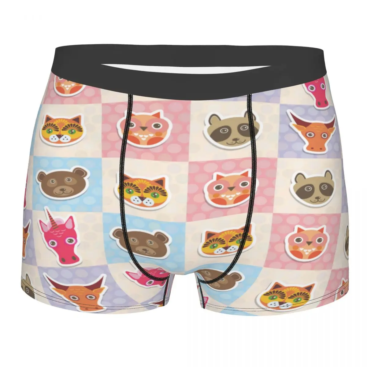 

Boxer Men Underpants Animals Muzzle Owl Raccoon Unicorn Cow Bear Cat Panties Shorts Breathable Mens Underwear Briefs Sexy Boxers