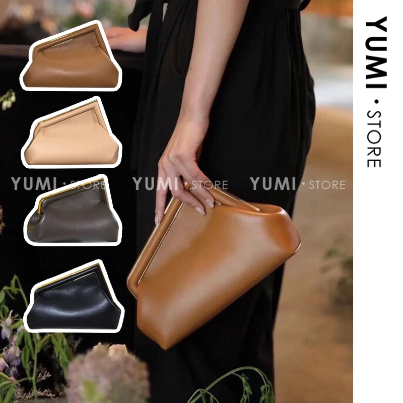 

New Elegant And Fashionable Metal Design Leather Cloud Single Shoulder Messenger Holding Banquet Bag High Sense