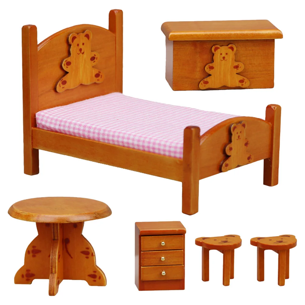 

1 Set Dollhouse Mini Furniture Decoration Set House Bedroom Scene Prop Model Sets