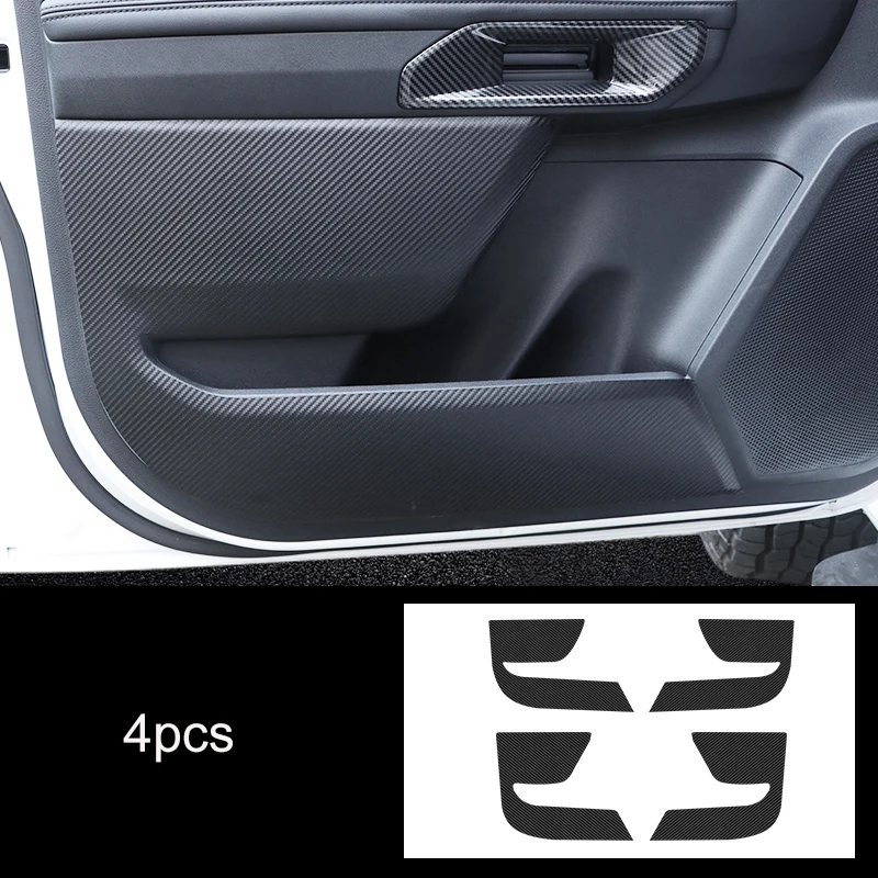 

Углеродное волокно, кожа для Ford Ranger T9 2023 2024, автомобильные аксессуары, дверной противоударный коврик, защитные коврики, наклейка на крышку