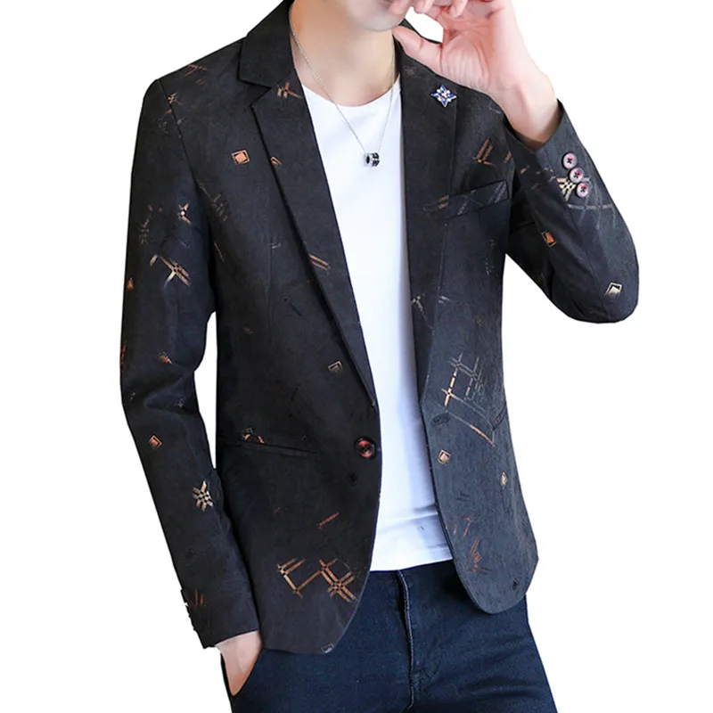 Мужской Молодежный Модный повседневный Тонкий Высококачественный пиджак с
