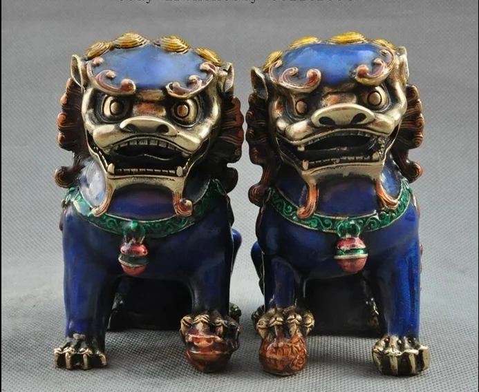 

Old Chinese Fengshui бронзовые Перегородчатые guardiguardiсобака собака фу
