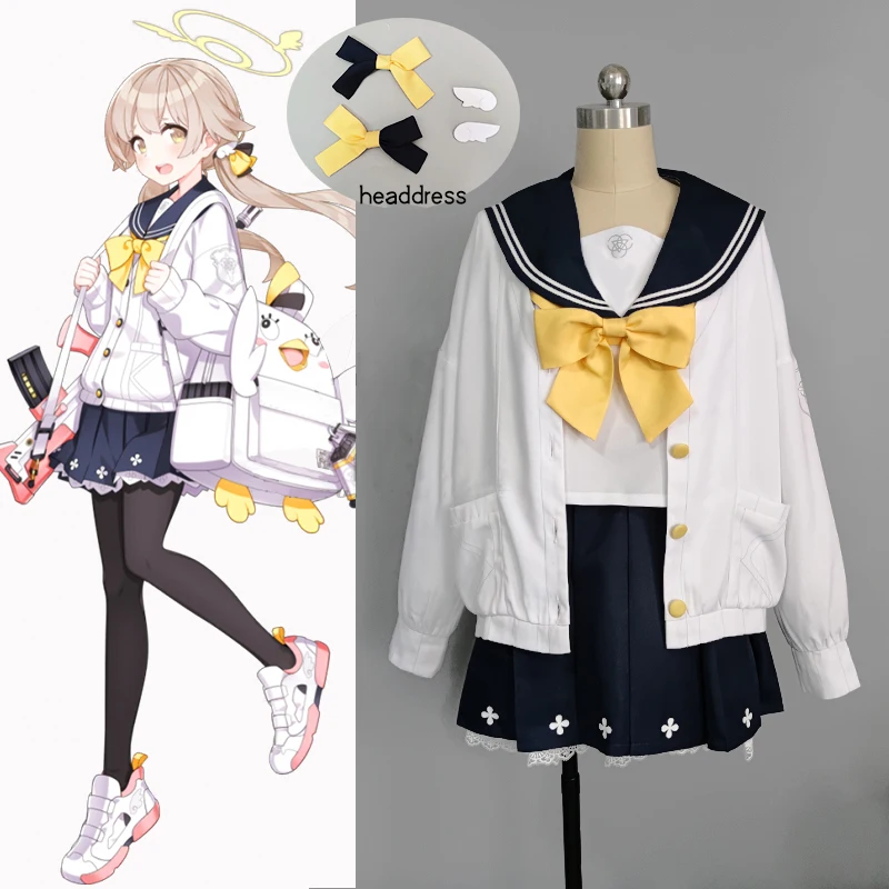 Game Blue Archive cos Ajitani Hifumi Косплей Симпатичная клетчатая юбка Двухцветный