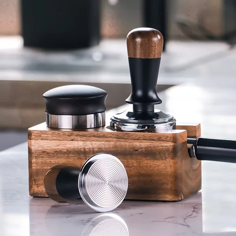 51/53/58 мм ручка из орехового дерева, темпер для кофе эспрессо, ручной пресс, молоток для кофе постоянного давления, инструменты с регулируемой высотой
