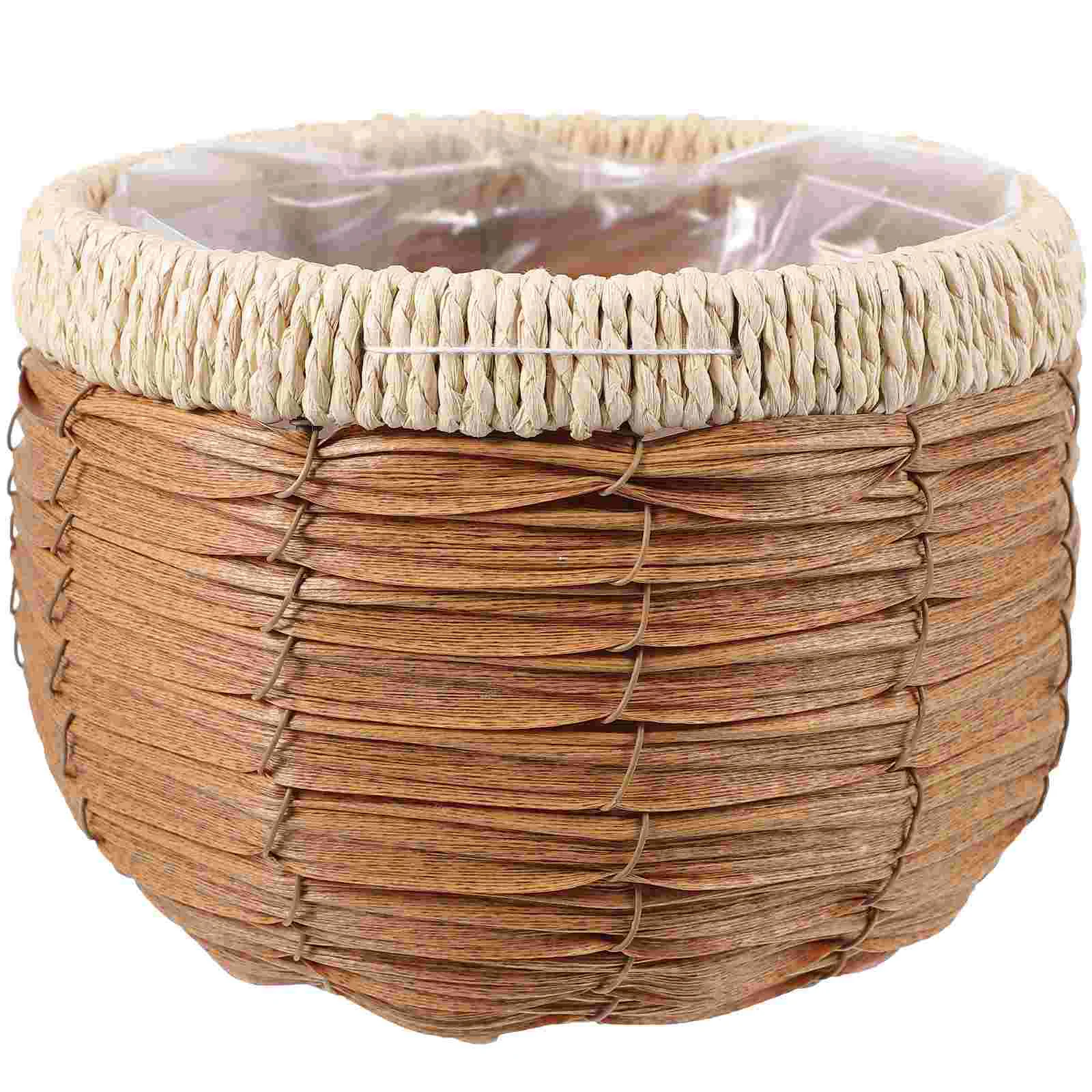 

Woven Flower Planter Storage Baskets Organizing Indoor Decor Home Simple Planting Rattan Household Decorative Pots