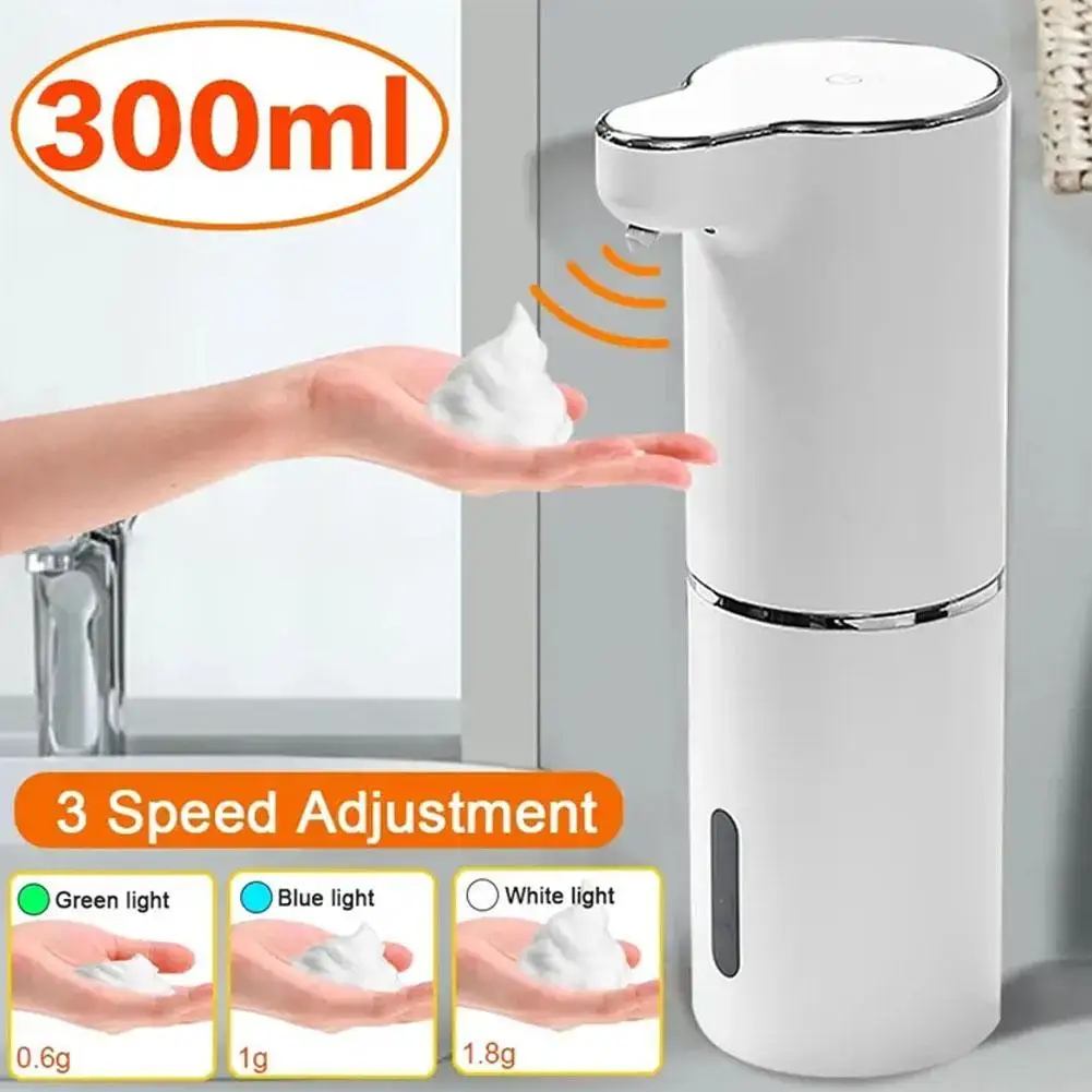 

Automatic Foam Soap Dispensers Bathroom Smart Touchless Sensor Machine USB Charging Infrared 300ML Liquid Soap Dispenser Pump